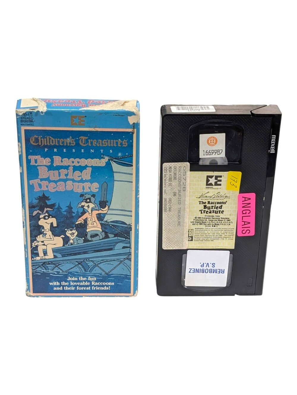 The Raccoons Burried Treasure VHS 1986 Children's Treasures Collection